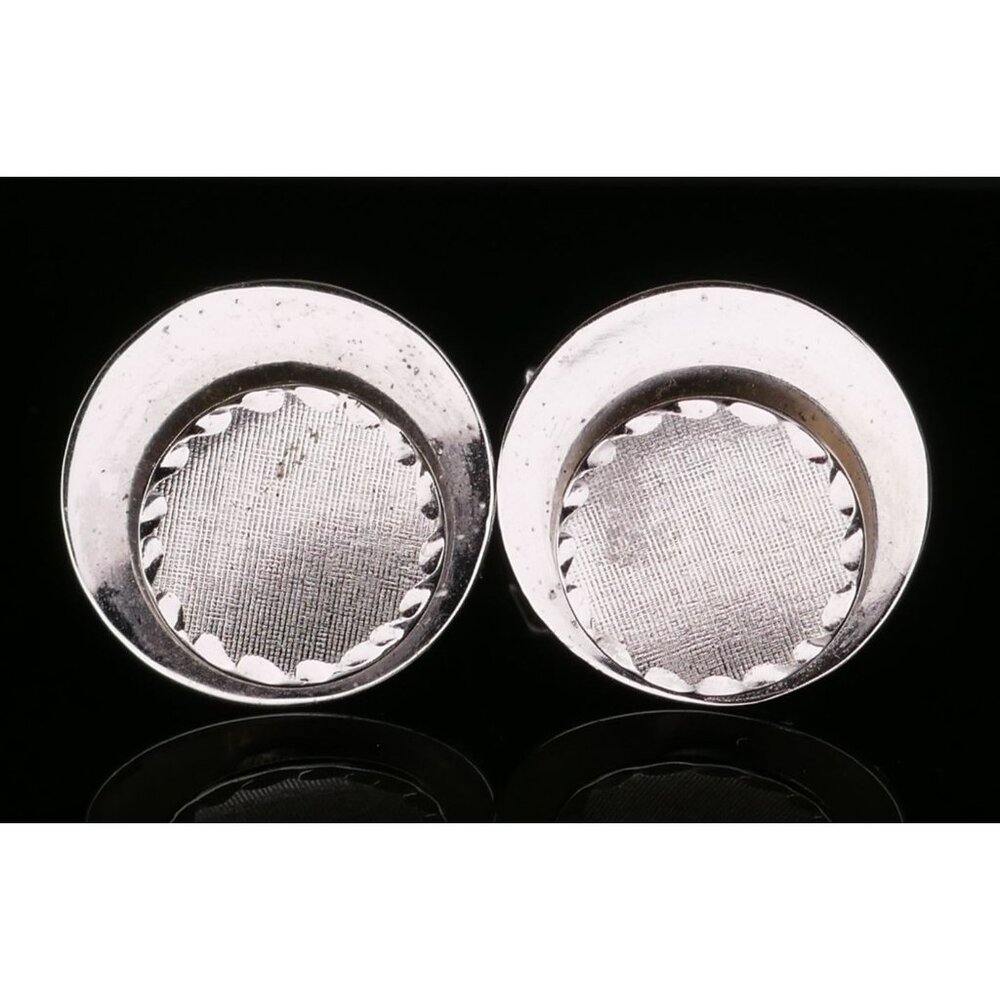 Vintage T2 Sterling Silver Dimensional Modernist Cufflinks – Mid-Century 925 Sil